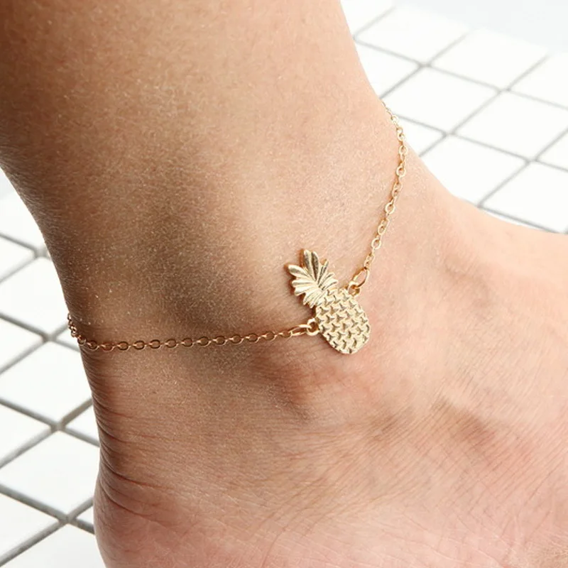 

Pineapple Women gold Anklet Foot chain Jewelry Ankle bracelet cheville bijoux pulseras tobilleras femme mujer Enkelbandje