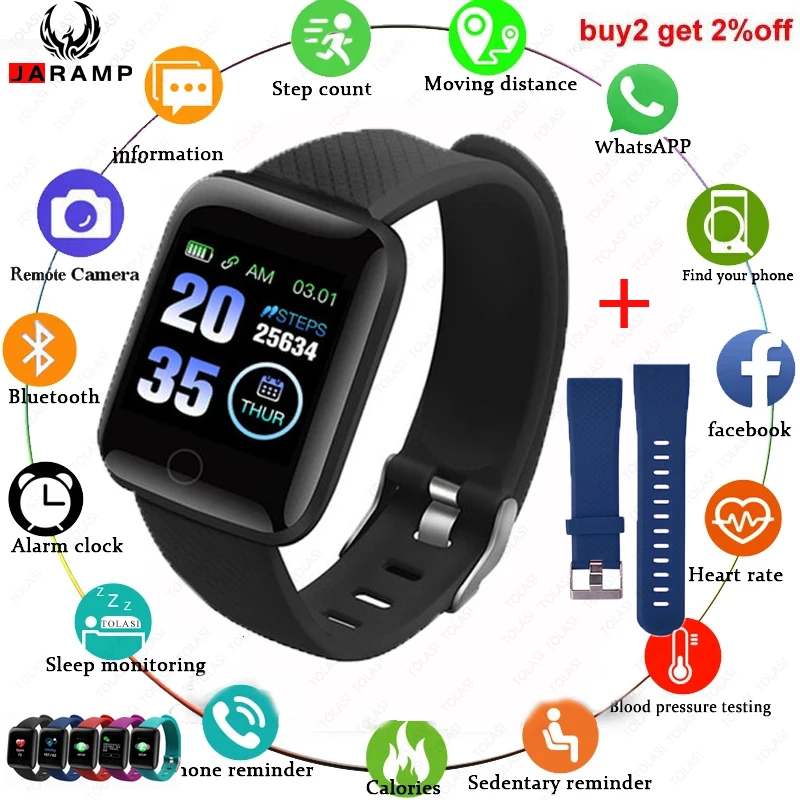 

D13 Smart Bracelet Watch Men Fitness Tracker 116 Plus Smart Watch With Strap Women Smartband Blood Pressure Pedometer WristBand