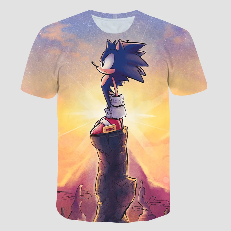 

3D Printing Popular Cartoon Sonic Pattern Boy Girl Short Sleeve Tops 2021 New Summer Casual Breathable T-shirt Fun Cute t shirt