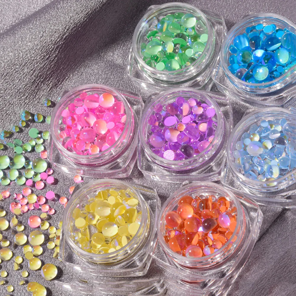 1 коробка Русалка Аврора со стразами слеза ангела Нейл арт яркие бусины с плоской