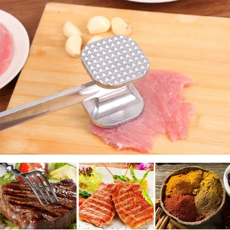 

1pcs Meat Tenderizers Aluminum Alloy Loose Tenderizers Meat Hammer Pounders Knock-sided For Steak Pork Kitchen Tools