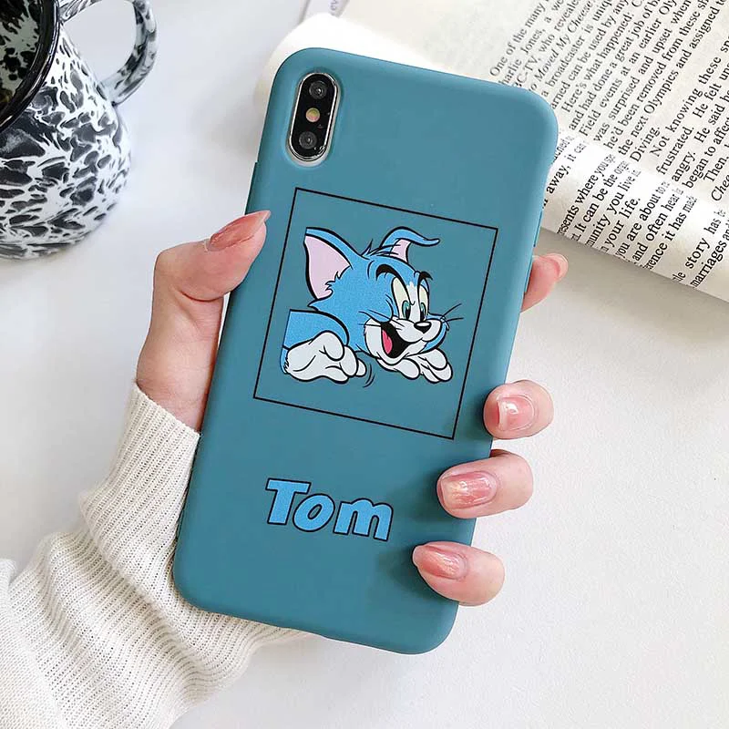 1 Забавный чехол для телефона Tom Jerry для iPhone 11Pro X XS Max XR 6 6S 7 8 Plus, мягкий силиконовый защитный чехол из ТПУ с милым мультяшным котом Маусом - Цвет: 1