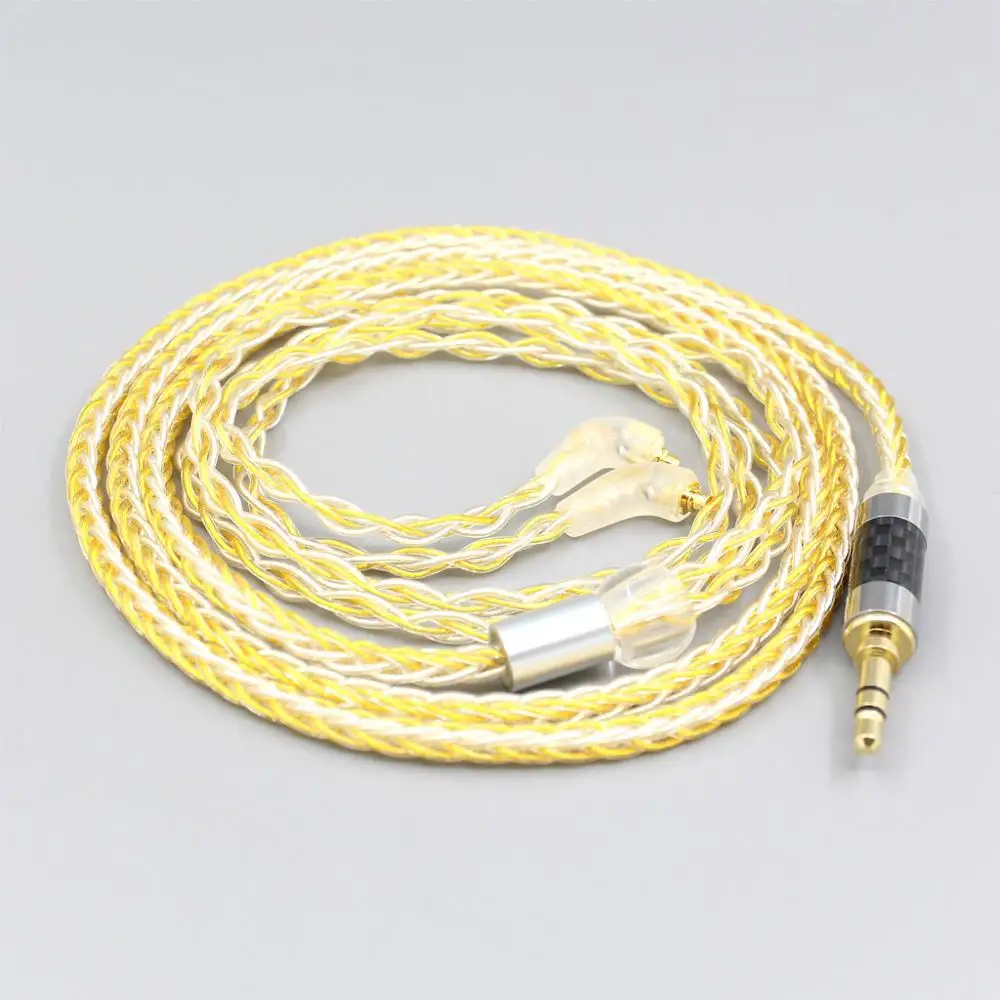

LN007285 8 Core Silver Gold Plated Braided Earphone Cable For Etymotic ER4SR ER4XR ER3XR ER3SE ER2XR ER2SE