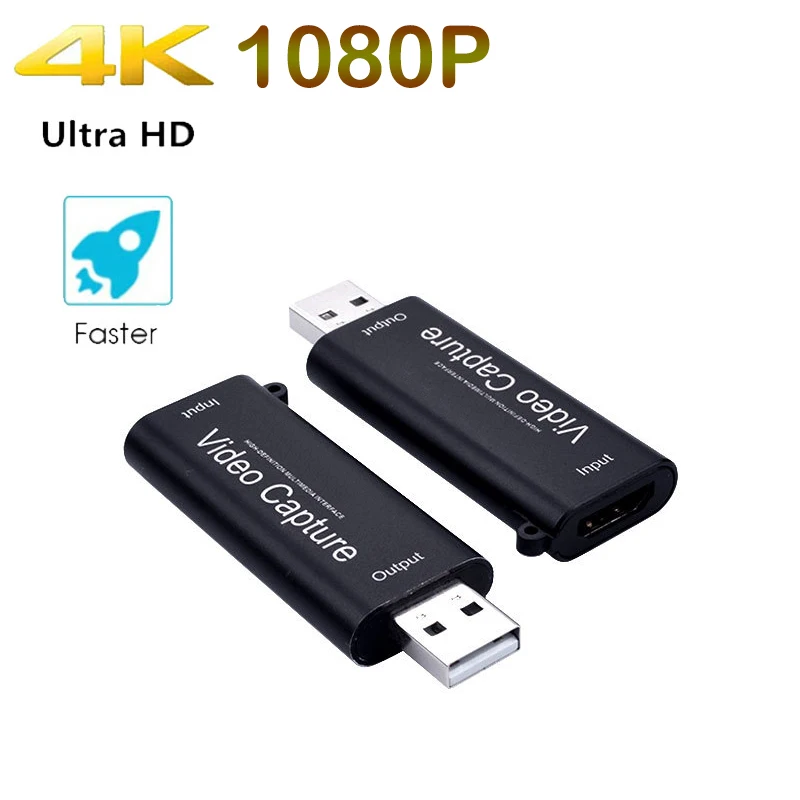 Мини карта видеозахвата USB 2 0 к HDMI совместимым аудио 1080P 4K HD захват записывающая