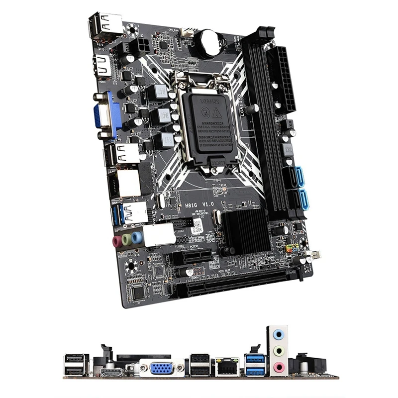 Системная плата H81G поддерживающая Core Celeron/Pentium E3 V3 LGA1150 полный комплект игровых
