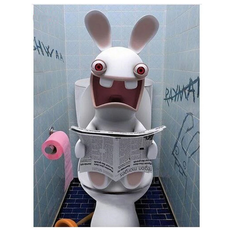 

Diy Diamond Painting Toilet Rabbits Cross Stitch Diamond Embroidery Full Square Round DiamondMosaic Picture Of Rhinestone