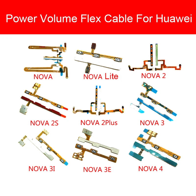 

Volume & Power Flex Cable For Huawei Nova 2 2i 2Plus 2S 3 3e 3i 4 4e 5i 5Pro Lite Power Volume Side Button Flex Ribbon Parts