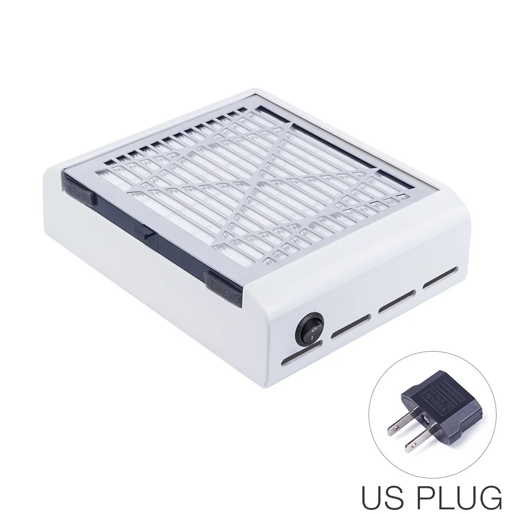 US Plug Всасывающий пылесборник для ногтей для маникюрной машины, всасывающий Пыль для ногтей, пылесос для ногтей, фильтр для ногтей, Гель-лак для маникюра - Цвет: US Plug