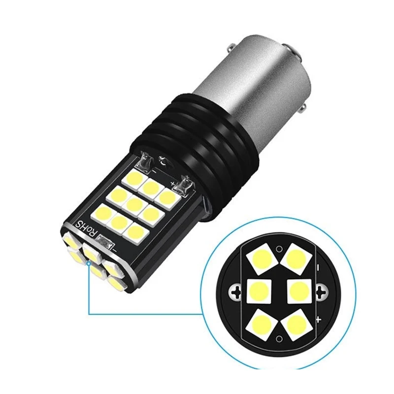 2x S25 1157 P21/5W BAY15D 1156 BA15S P21W светодиодные лампы s Canbus автомобильные 3030 24SMD указатели