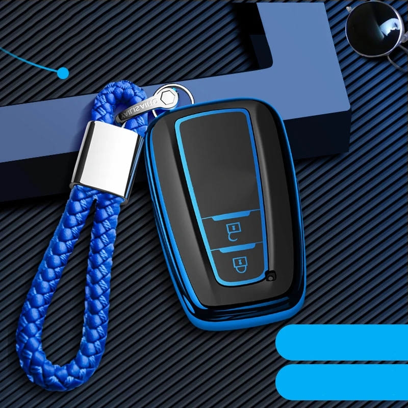 2020 АБС-пластик + ТПУ автомобиля чехол держатель для ключа Toyota CHR C-HR Prado Prius Camry Corolla