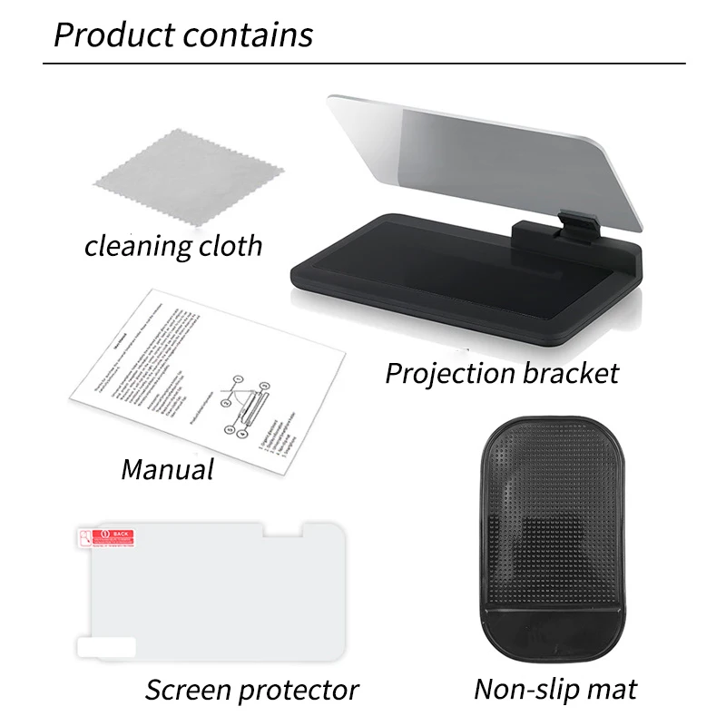 car phone holder head up display projection screen for mobile phone car universal smart phone holder gps holder accessories free global shipping