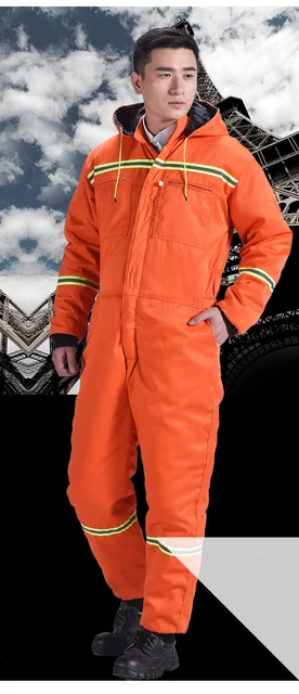 Winter Work Clothing Cotton Padded Jumpsuit Fishing Suit Antifouling  Durable Overalls Workshop Suit Thick Cold Storage Coveralls