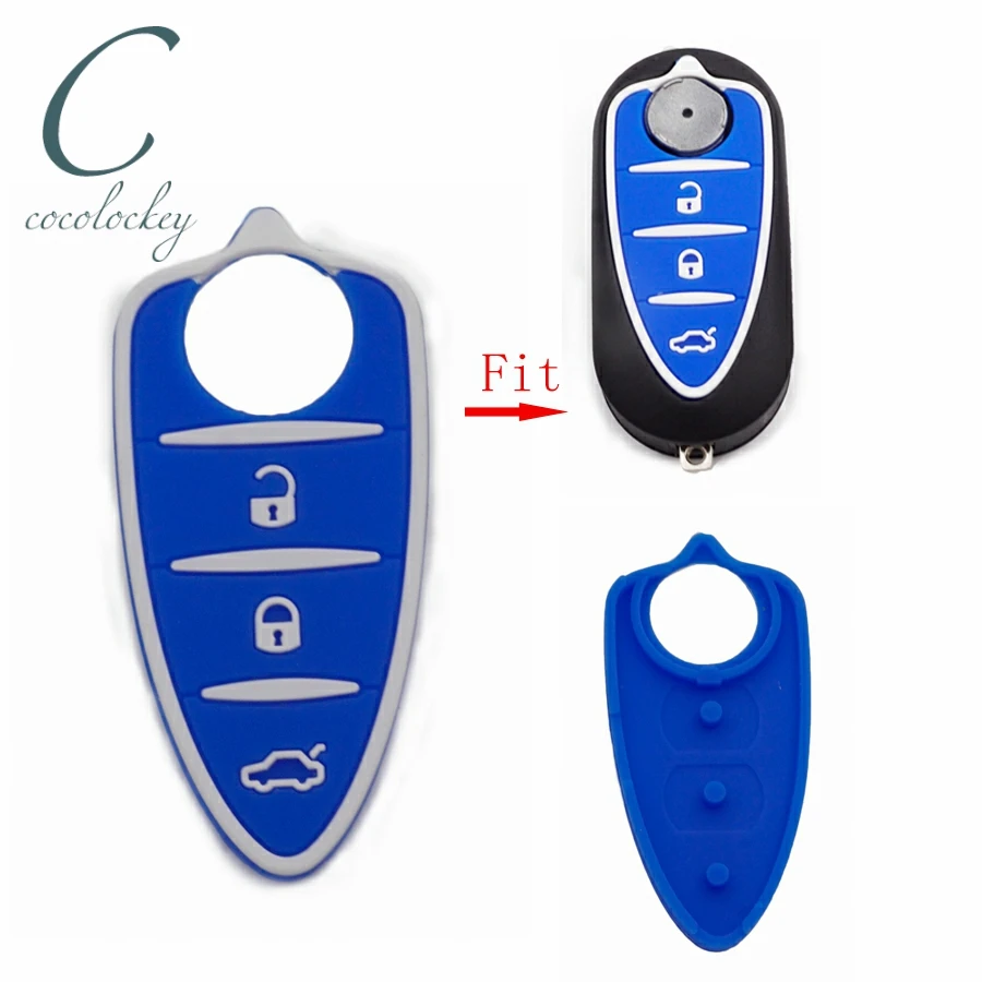 Cocolockey силиконовый резиновый коврик для ключей пригодный Alfa Romeo Giulietta 159 GTA 3 кнопки
