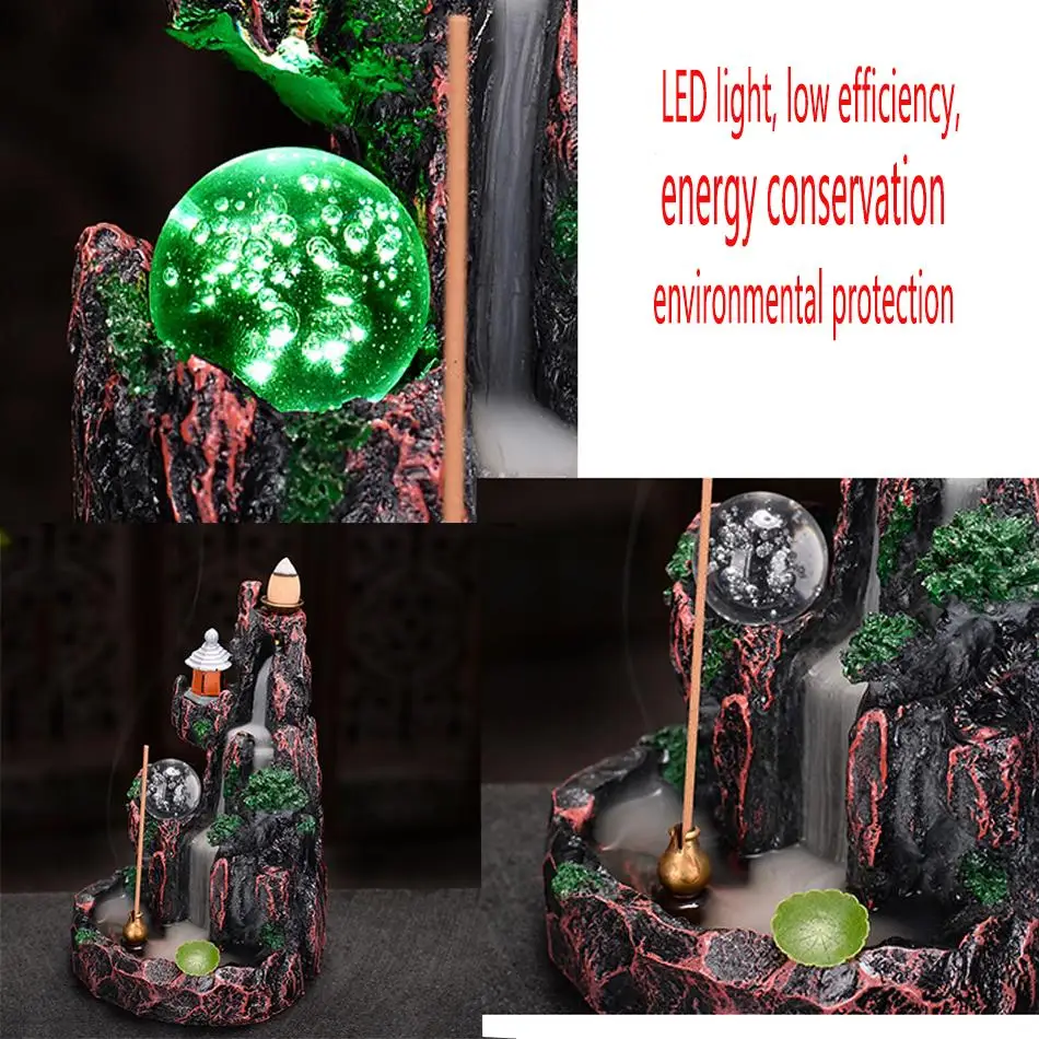 Оптовая продажа декор дзен дракона водопад конус держатель кадильница подставка