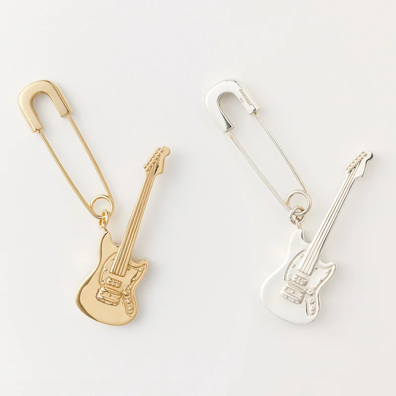 HZ Janpan Новинка 2019 панк хип хоп скрепка для бумаги Золотой Серебряный Кулон гитара