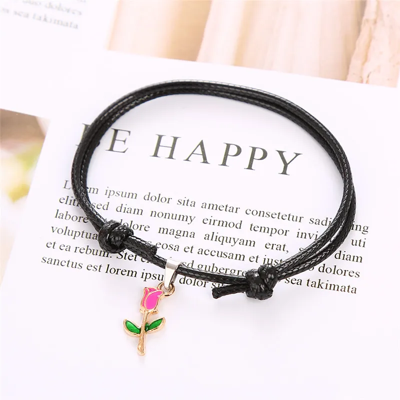 HTZZY новые модные браслеты для женщин красочные розовые простые винтажные