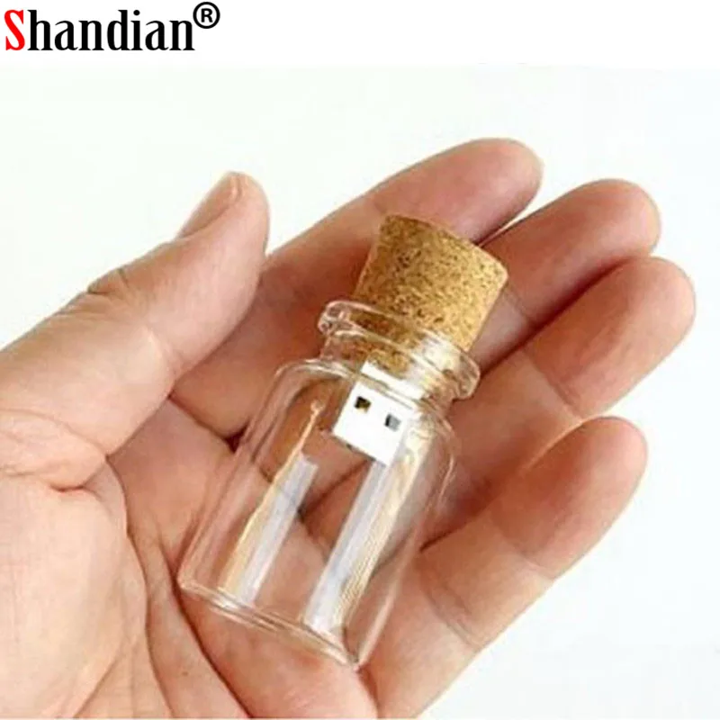 SHANDIAN модная бутылка-мессенджер usb 2 0 карта памяти стеклянная бутылка для дрифта