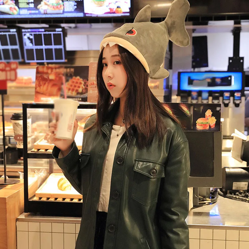 

Funny Toy Shark Hat Soft Plushed Cosplay Hat Family Game Play Gift Hat Baby Shark Toy Hat Cute Stuffed Headwear Party Hat