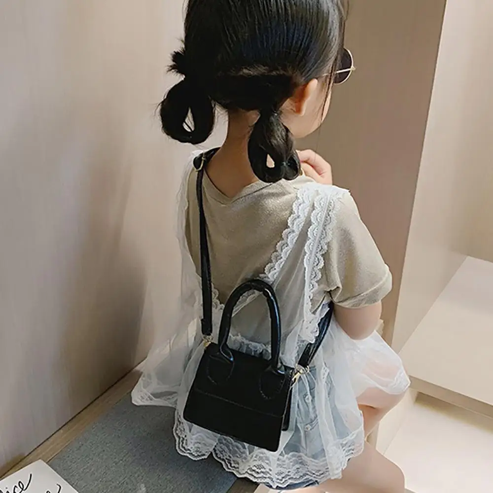 

Children Crossbody Shoulder Tote Bag Simple Contrast Color Coin Purse For Child Fashion Wild Cute Simple