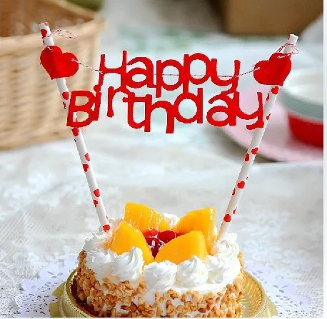 1 шт DIY сладкое сердце с днем рождения торт флаг детский душ Топпер День Рождения