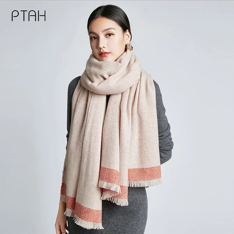 

Женский шерстяной шарф [PTAH], осенне-зимний теплый мягкий шарф, удобный элегантный шарф, 200*70 см