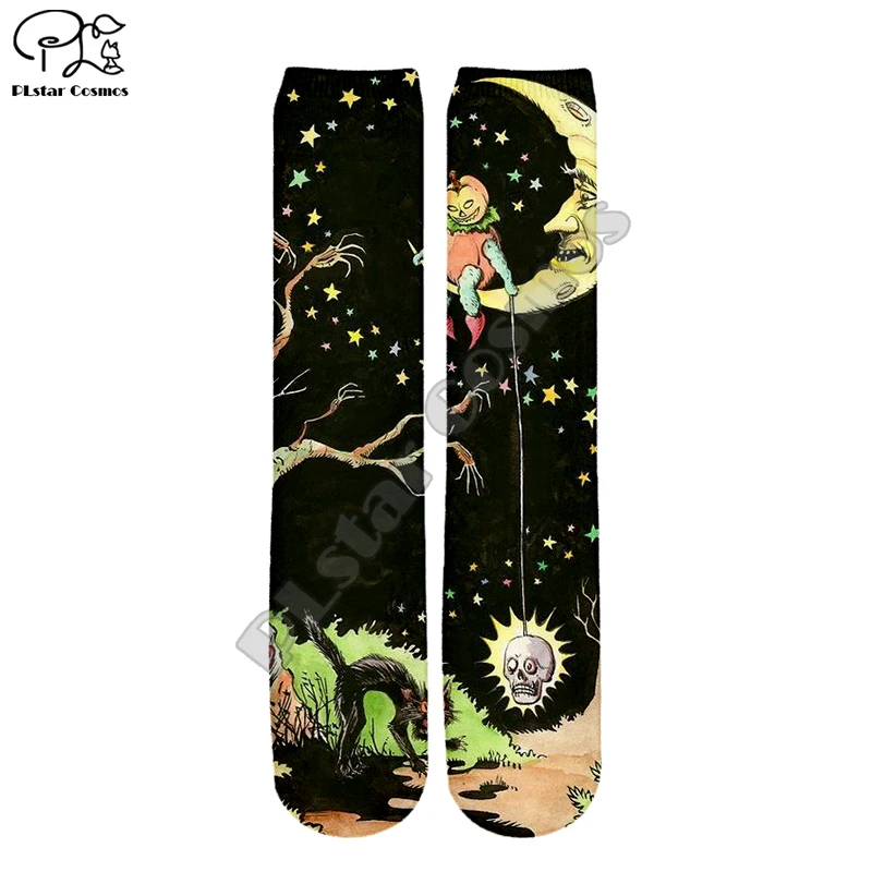 

PLstar Cosmos Halloween Horror Popular Funny Unisex New Fashion casual 3DPrint Women/men/boy/girl Warm Cotton Ankle Socks type-4