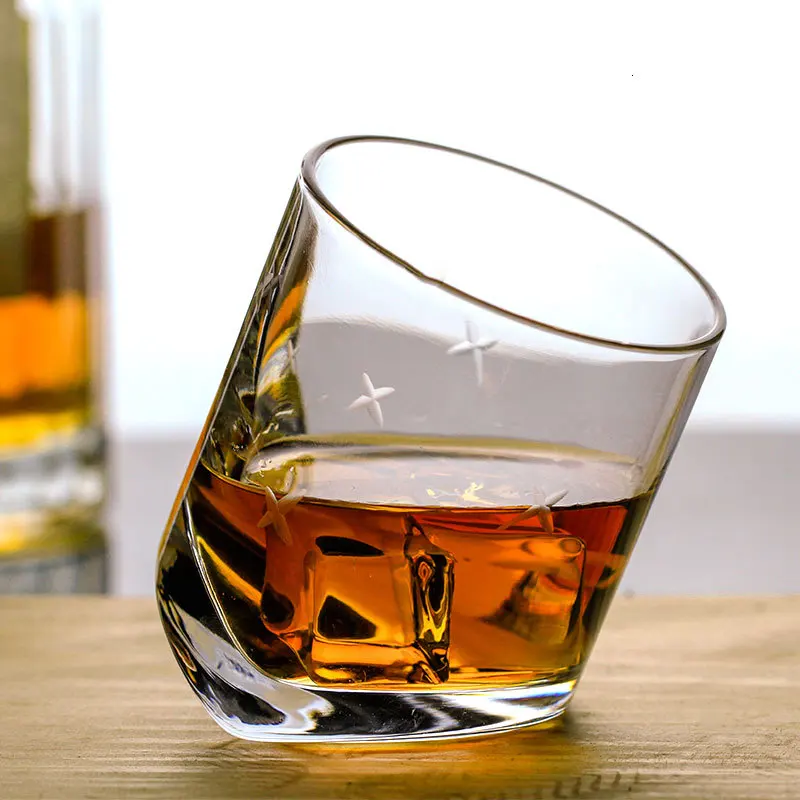 Italian Style Leaning Tower Of Pisa Crystal Whiseddy Whiskey Glass Oblique Engraved Design Scotch Whisky Tumbler Brandy Wine Cup | Дом и сад