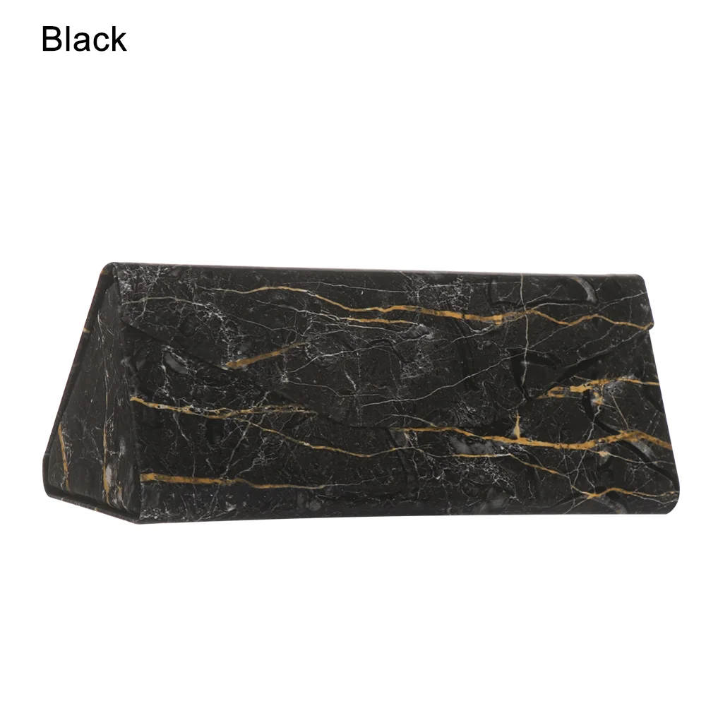 black 1 шт. треугольная складная коробка для очков, модная черная деловая коробка для солнцезащитных очков, портативный Водонепроницаемый Чехол для очков с сильным магнитом - Цвет: black