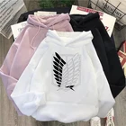 Толстовки с японским аниме атака на Титанов для мужчин и женщин, свитшоты с графическим рисунком в стиле Харадзюку, женские повседневные свободные пуловеры