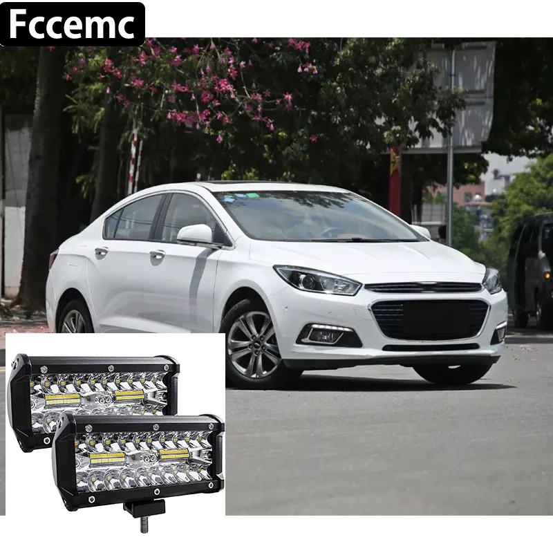 

7INCH 2PCS 7" For Chevy Work LED Round Road Reverse Car License Plate Light Flood Driving Portable Spotlight Square Round 12/24V