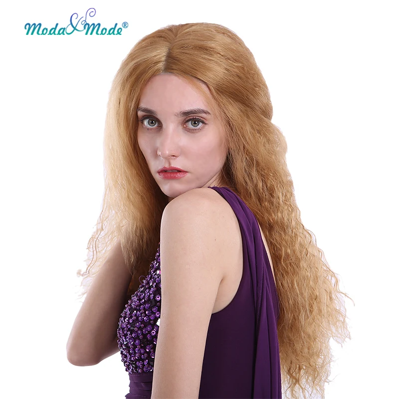 Парик из синтетического кружева Moda & Mode кудрявый парик 26 дюймов длинные светлые