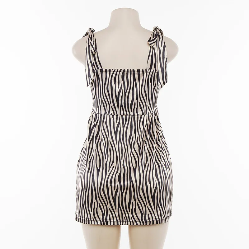 

Square Neck Bandage Sling Dress Women's Bandage Print Sexy Dresses Female Folds Ruched Dress Ladies Summer Streetwear Clothing