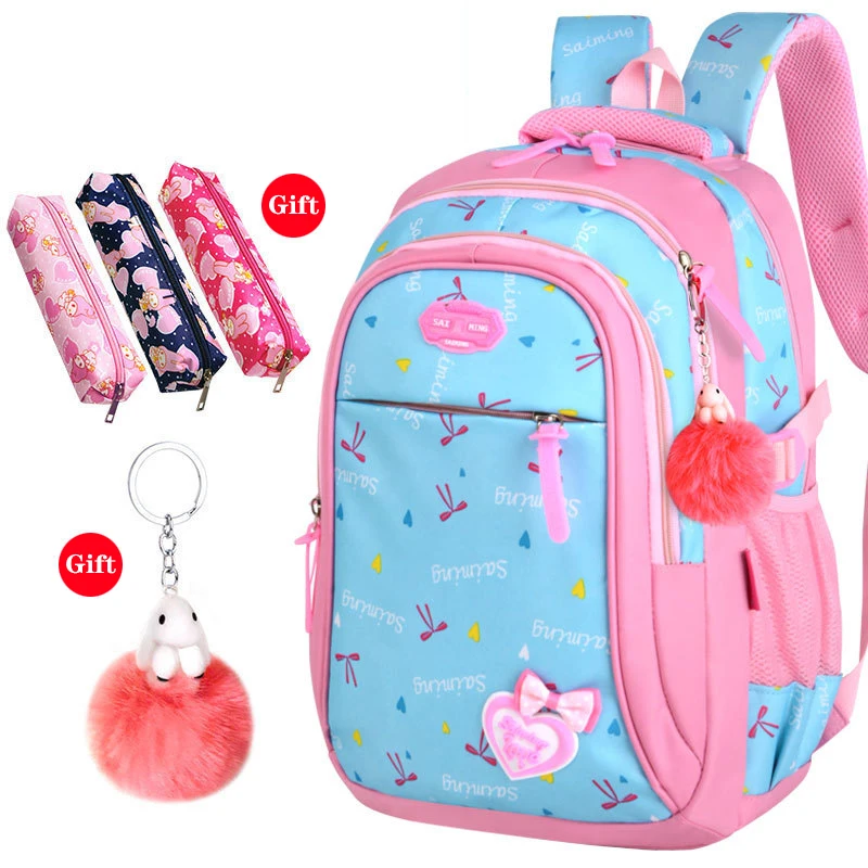 

2pcs School Bags For Girls Children's Backpack Primary School BookBag Student Kids Bags Orthopedic Waterproof Schoolbag Rucksack