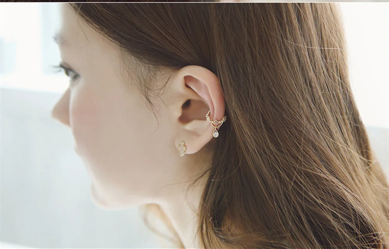 

Earrings for women oorbellen hangers statement chain pendientes largos tassel trendy geometric Euro-American Ear bone ear clip