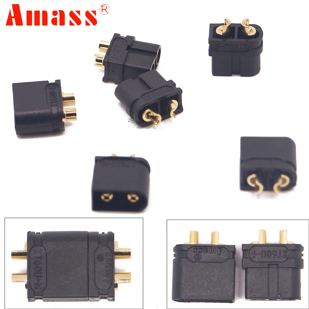 Переходник AMASS XT60U XT60 10 шт. с позолоченным штекером 3 5 мм для Lipo-аккумулятора (5 пар)