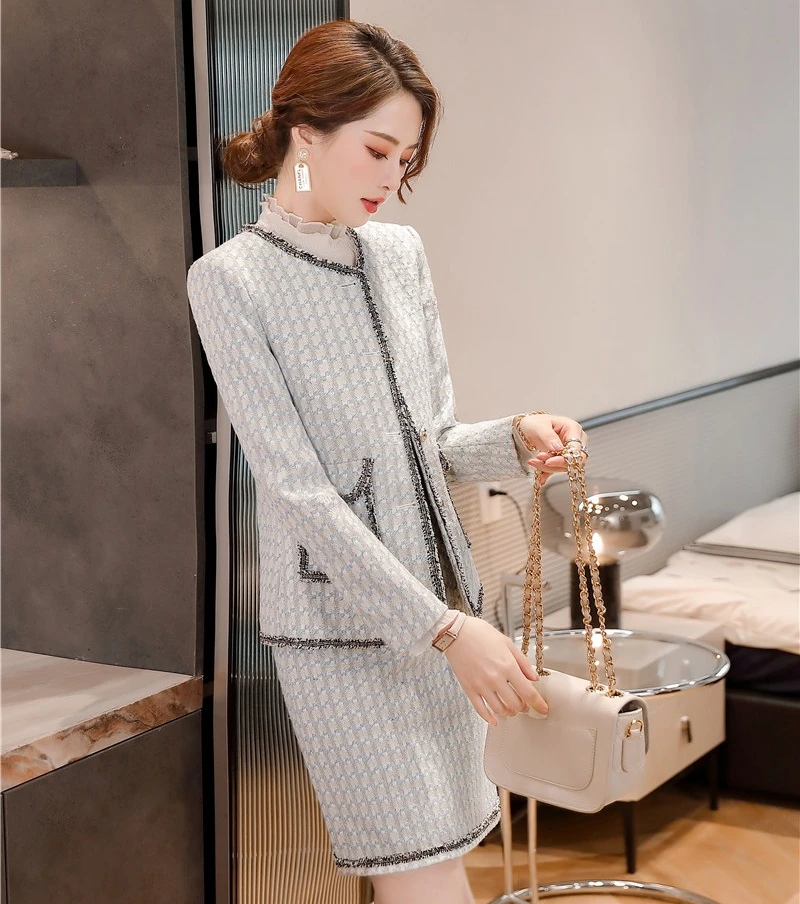 

Long Sleeve OL Styles Formal High Quality Fabric Women Business Suits with Skirt and Jackets Coat Ladies Professional Blazers