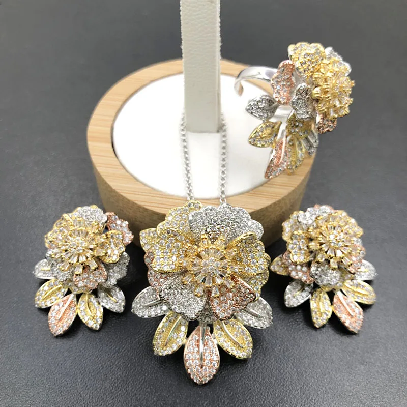 Vanifin модное ювелирное изделие изящный изысканный цветок лист полностью покрытый