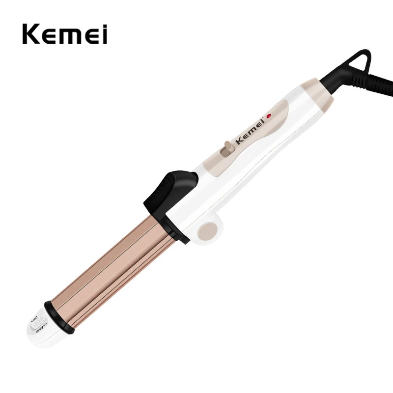 Kemei 3 в 1 Многофункциональный складной стайлер для волос локон выпрямитель для волос керамические щипцы для завивки волос кукурузная пластина гофра волны