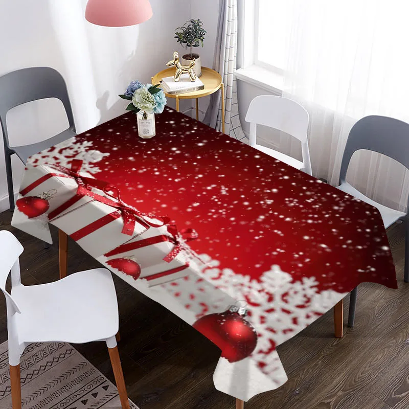 Скатерть 3D с рождественским узором водонепроницаемая ткань для журнального