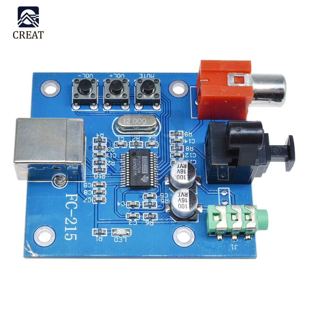 5V PCM2704 USB DAC to S/PDIF Sound Card Decoder Board Module Output F/PC 2 Channel Analog interface | Электронные компоненты и