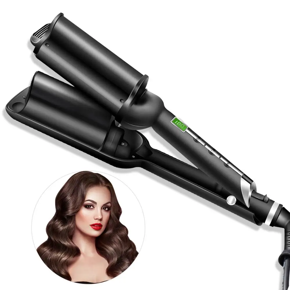 

Deep Wave 32MM Hair Curling Irons Three-tube Curler Pro Hair Curling Iron For Salon & Home Ceramic Curling Wand Curl Bar