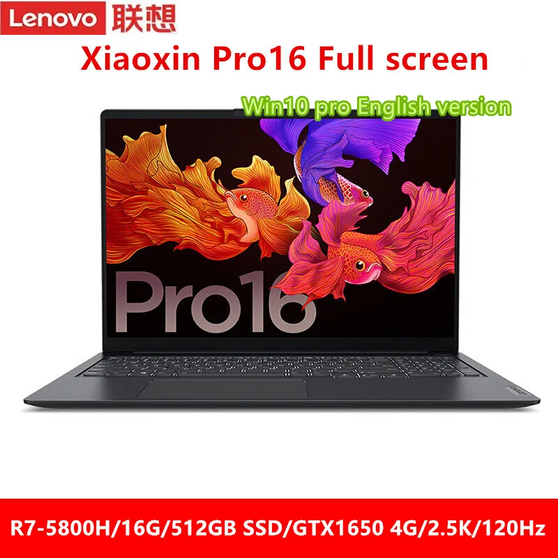 

Lenovo Xiaoxin Pro16 2021 Laptop AMD Ryzen 7 5800H 16inch 2.5K 120Hz 16GB RAM 512GB/1TB SSD GTX 1650 4G Graphics Card Notebook