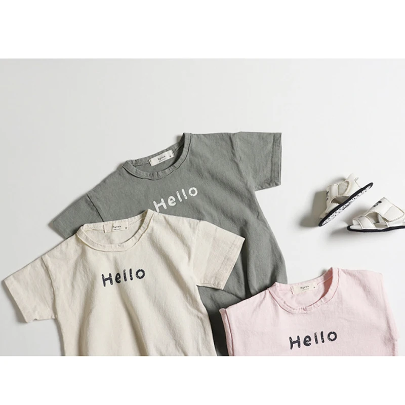 

New Summer Baby Girls Boys Cotton Romper Korean Japan Hello Style Newborn Boys Girls Short Sleeve Jumpsuit Toddler Girl Romper