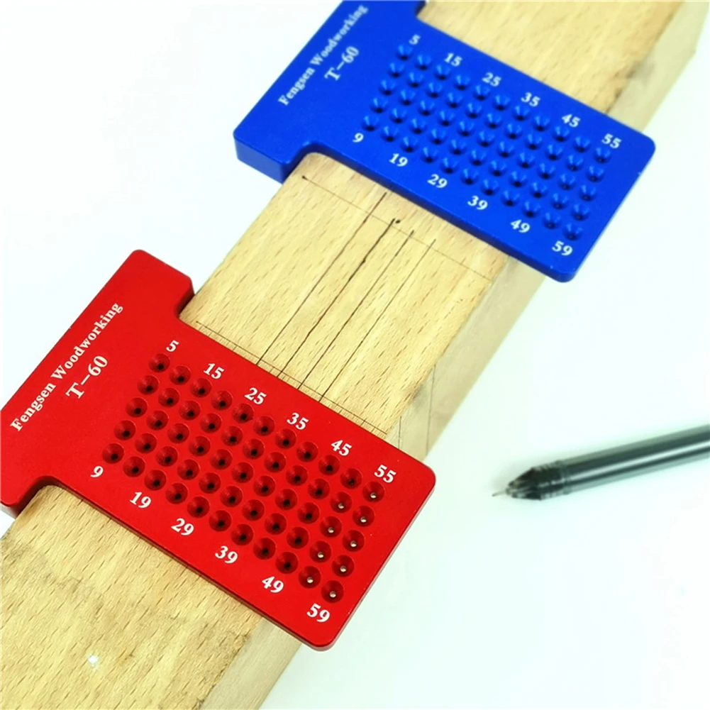 

T60 T-type Ruler Hole Scribing Measuring Wood Gauge Woodworking Scriber Woodworking Scriber For Home DIY Measuring Tools