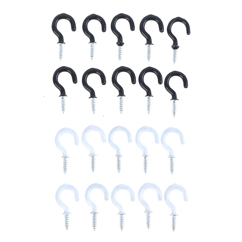 

10Pcs Mug Shouldered Hanger Cup Hooks Heavy Duty Screw-In Ceiling Hooks Cup DIY Hooks accessories