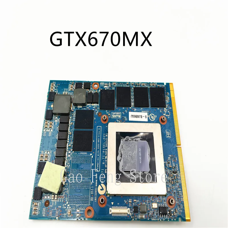 GTX670M N13E-GR-A2 6-71-P15EL-D21 VGA Видеокарта для Clevo X7200 X8100 P150HM P170HM P150EM P170EM P150SM 100% ТЕСТ ОК |
