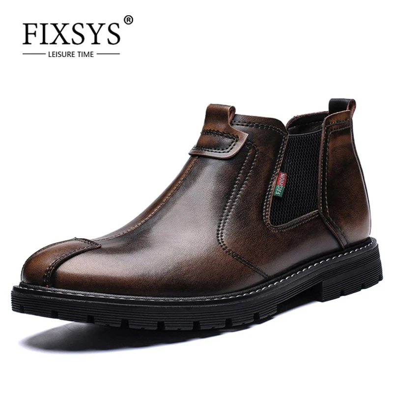 Брендовые мужские ботинки челси FIXSYS Новое поступление ботильоны повседневная