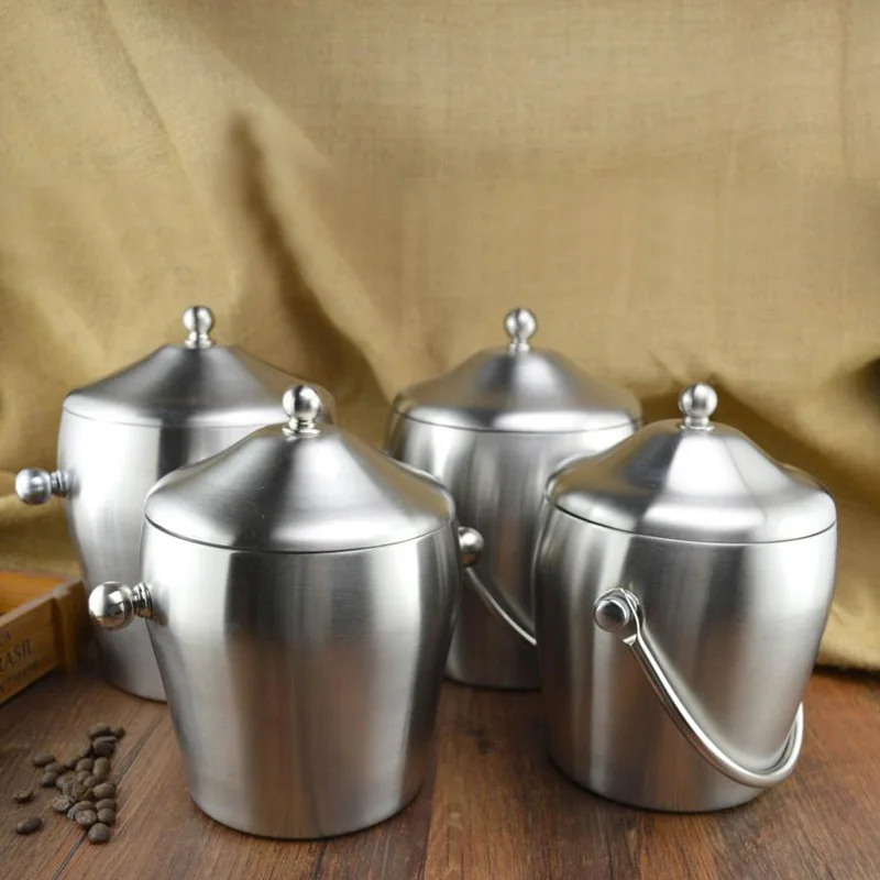 Уплотненное двойное ведро для льда из нержавеющей стали с крышкой двойная форма