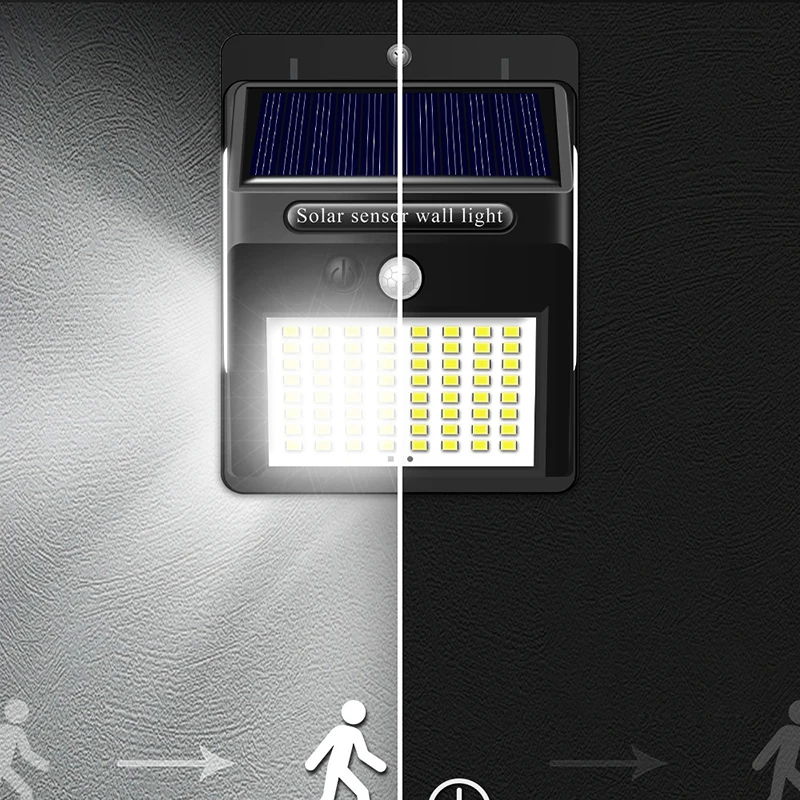 Светодиодный Солнечный настенный светильник с датчиком уличного освещения SMD2835