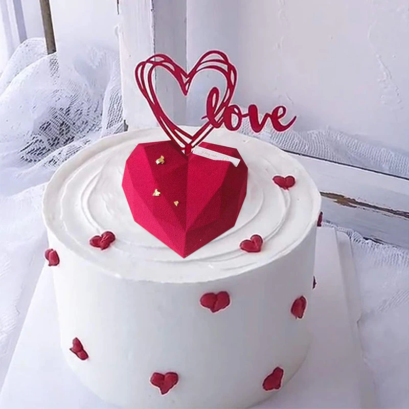 Термостойкость силиконовый чехол капкейк сердечко сковорода 3D Смола